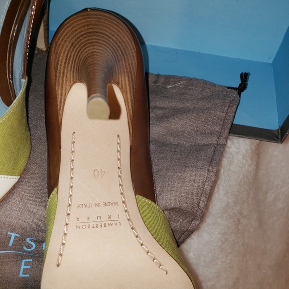 Lambertson Truex Patent leather open toe pump new - Picture 4 of 4